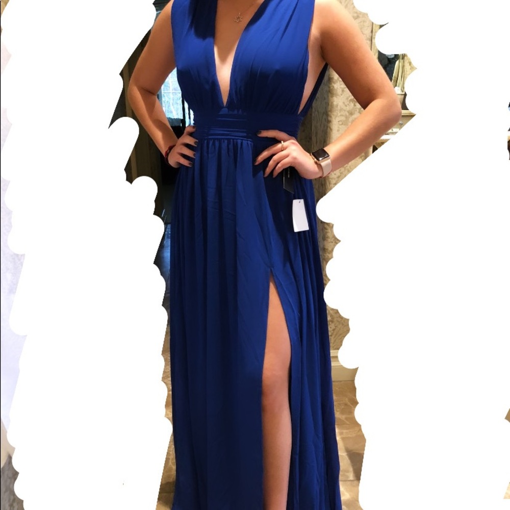 LULUS Long Blue Dress with slit!